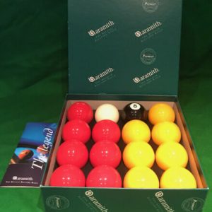 Aramith Premier 2″ Reds & Yellows with Plain White Ball & Carry Case