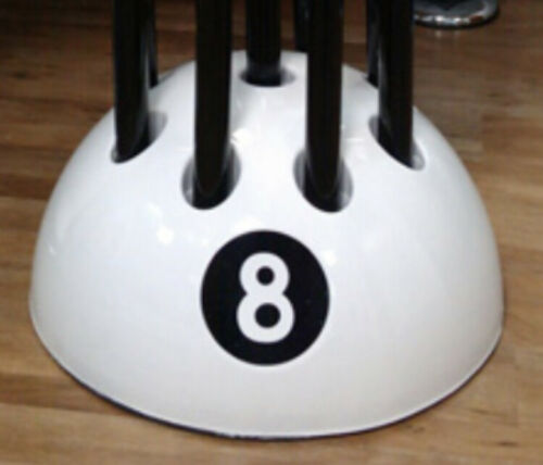 Giant Silver 8 Ball Cue Stand Holds Up To 9 Cues 